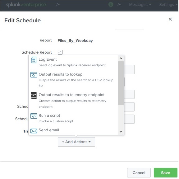 , Big Data Analytics, splunk-alerts-description-0, Schedule Creation, Big Data Analytics, splunk-alerts-description-1, Edit Schedule, Big Data Analytics, splunk-alerts-description-2, , Big Data Analytics, splunk-alerts-description-3, Schedule action, Big Data Analytics, splunk-alerts-description-4